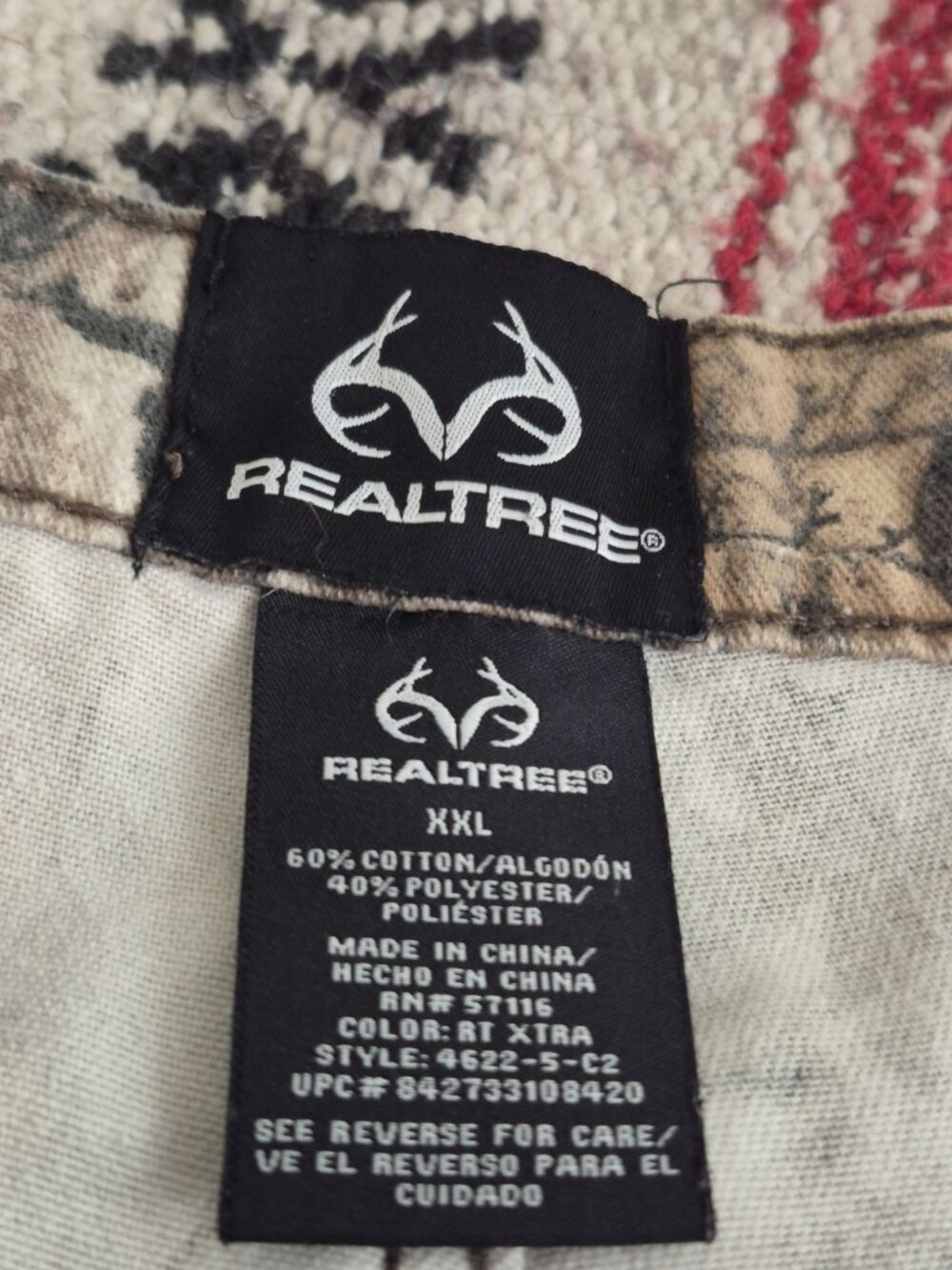 Realtree Men's Grey Outdoor Camouflage Cargo Hunting Pants Size XXL - Picture 4 of 8